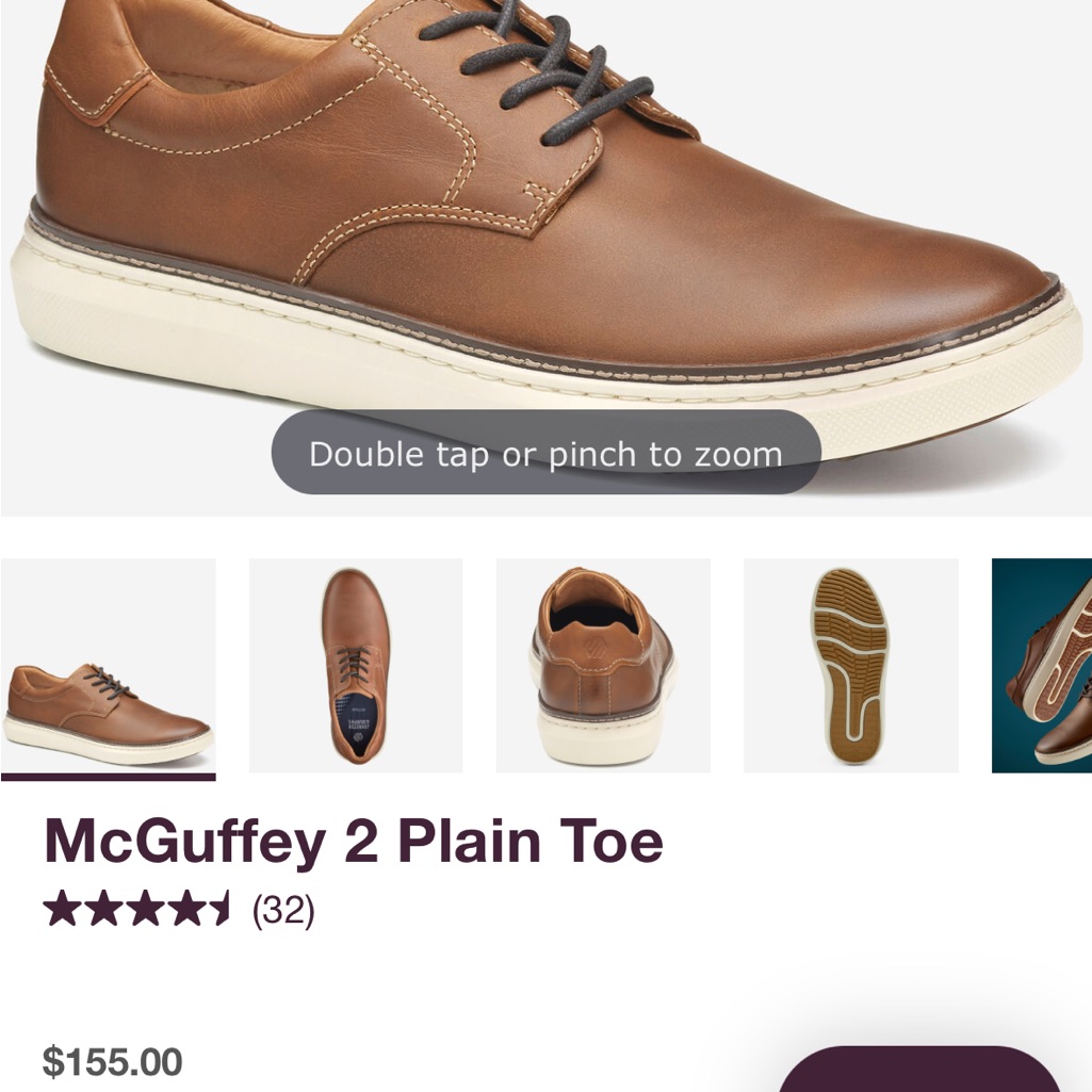 Johnston  Murphy Mcguffey 2 Plain Toe Shoe  Brand New